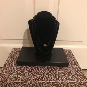 Heidi Daus Black with Gold Clasp Beaded Necklace